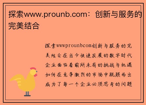 探索www.prounb.com：创新与服务的完美结合